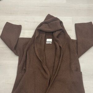 Cozy Brown Hooded Cardigan